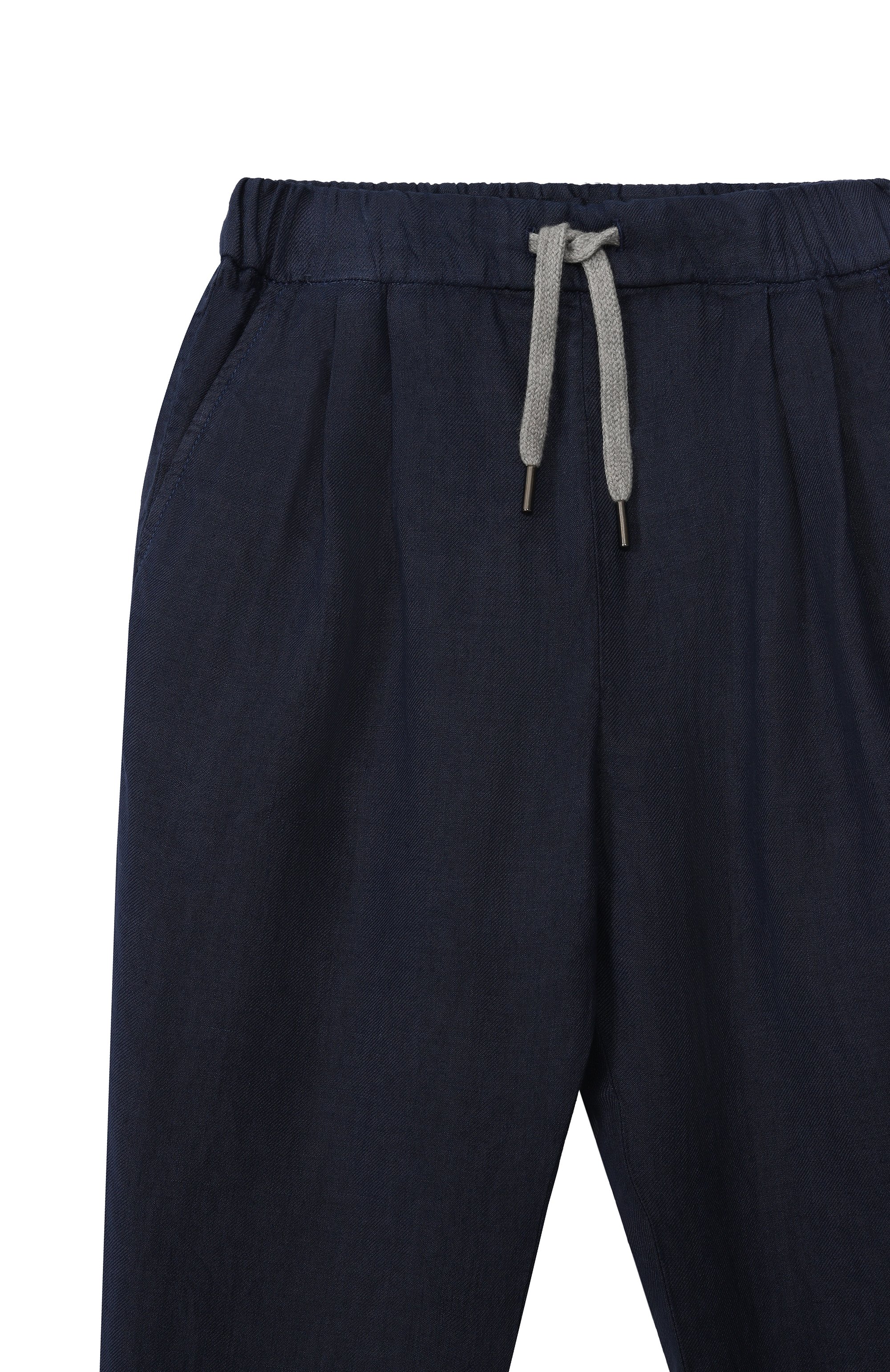 Льняные брюки BRUNELLO CUCINELLI темно-синего цвета по цене 52950 руб., арт. B243DP113B, фото 3 Льняные брюки BRUNELLO CUCINELLI, арт. B243DP113B, фото 3