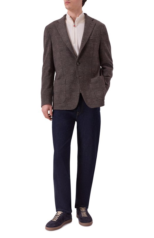 Пиджак из хлопка и шерсти Andrea Campagna BIELLA/DD106 Коричневый  BIELLA/DD106 Фото 2