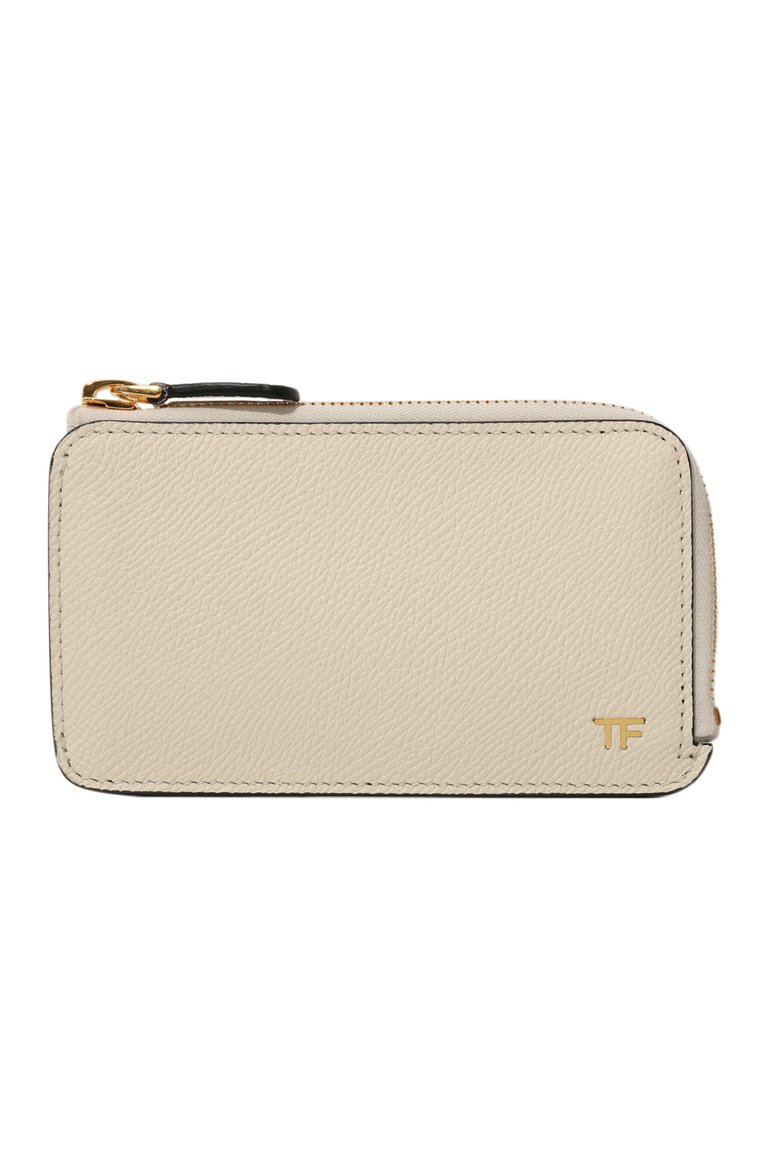 Мужской кожаный футляр для кредитных карт TOM FORD кремового цвета, арт. YM238T/LCL081 | Фото 1 (Материал: Натуральная кожа; Нос: Не проставлено)