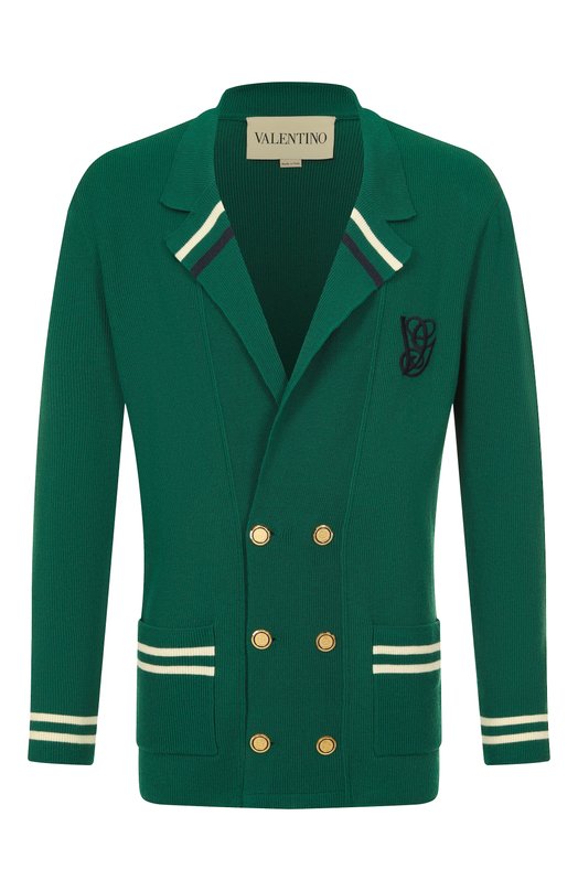 Пиджак из хлопка и шерсти Valentino 7V3KE02Z/AY4 Зелёный 7V3KE02Z/AY4