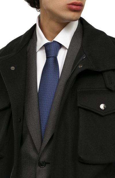 Шелковый галстук STEFANO RICCI темно-синего цвета по цене 30800 руб., арт. CCX/46109, фото 2 Шелковый галстук STEFANO RICCI, арт. CCX/46109, фото 2