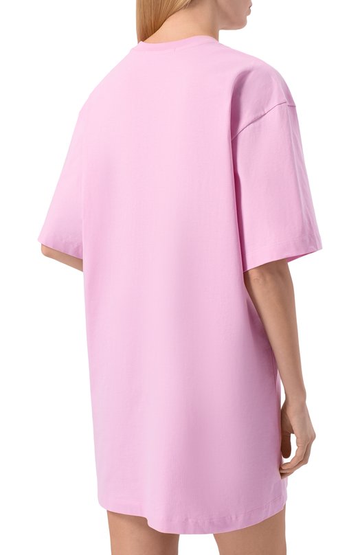 Хлопковое платье MSGM 4041MDA510/267002 Розовый  4041MDA510/267002 Фото 4