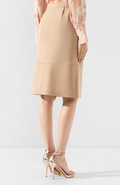 Шерстяная юбка CHLOÉ бежевого цвета по цене 110500 руб., арт. CHC20SJU11064, фото 4 Шерстяная юбка CHLOÉ, арт. CHC20SJU11064, фото 4