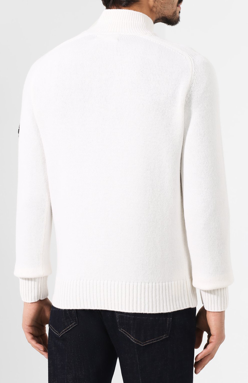 Шерстяной свитер STONE ISLAND белого цвета по цене 39250 руб., арт. 7115532A3, фото 4 Шерстяной свитер STONE ISLAND, арт. 7115532A3, фото 4