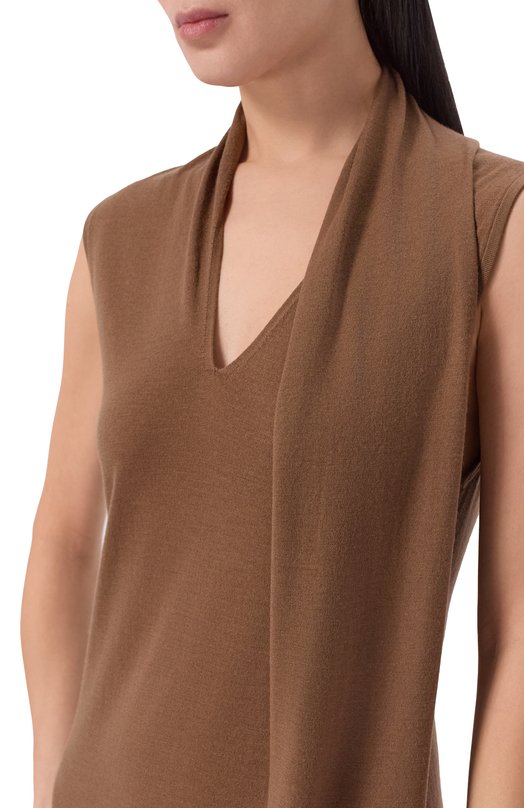 Платье из шерсти и шелка 12 STOREEZ 135836 Коричневый  135836 Фото 4