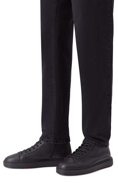 Кожаные кеды cleanic SANTONI, арт. MBCG22141NEAPIAC, фото 3