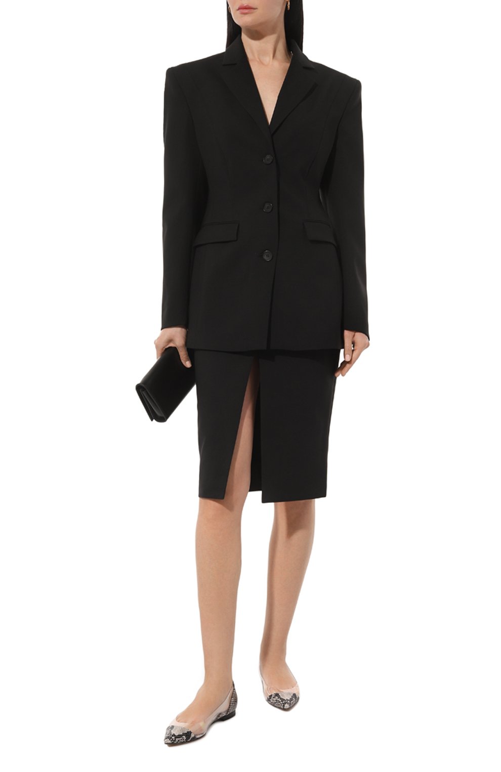 Комбинированные балетки plexi flat GIANVITO ROSSI, арт. G20258.05CU0.B0GR0CT, фото 2