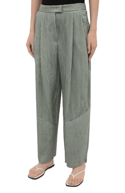 Шелковые брюки GIORGIO ARMANI светло-зеленого цвета по цене 131500 руб., арт. 1SHPP0G4/T029C, фото 3 Шелковые брюки GIORGIO ARMANI, арт. 1SHPP0G4/T029C, фото 3