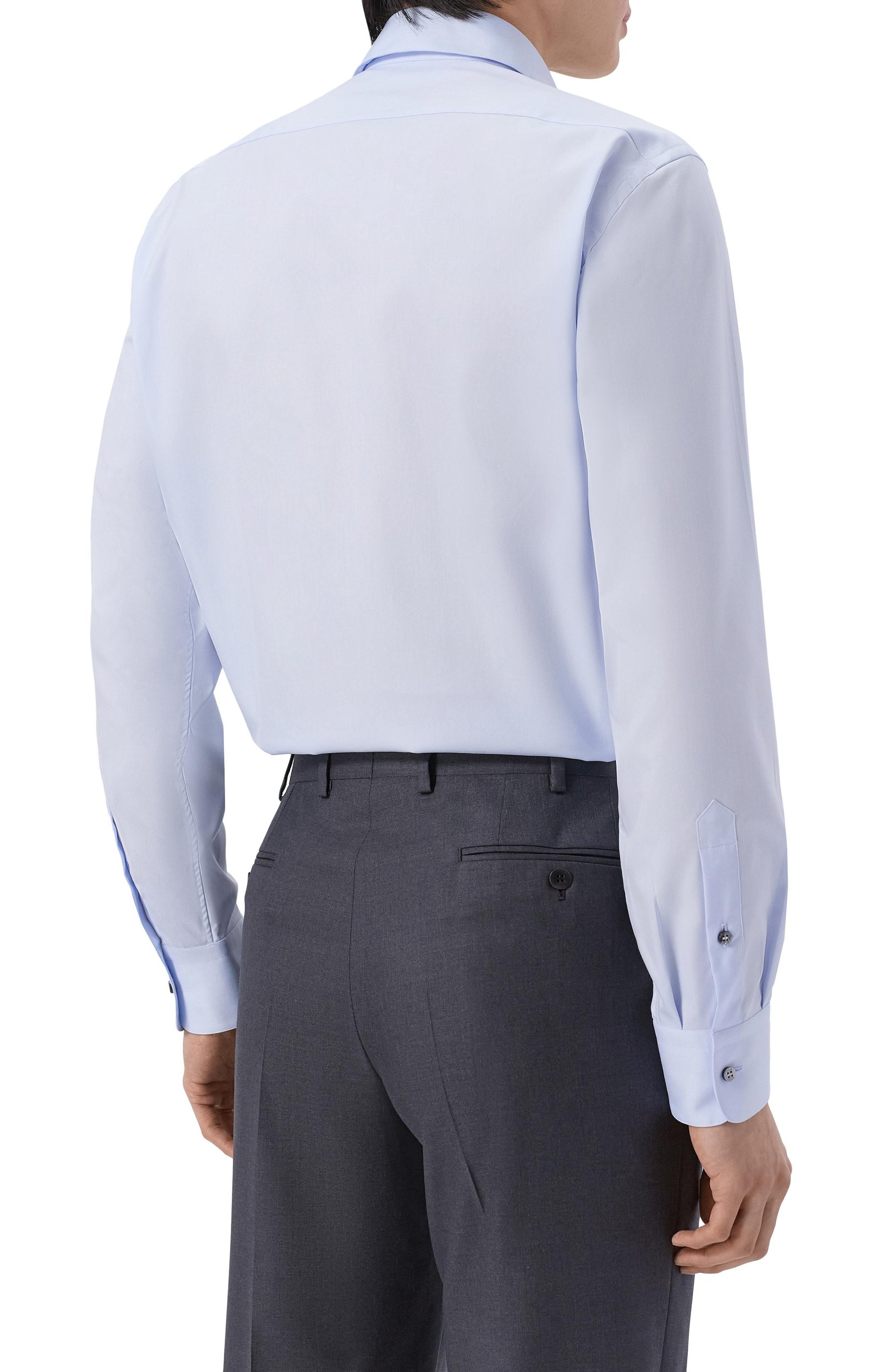 Хлопковая сорочка ZILLI голубого цвета по цене 116000 руб., арт. F0RF01M010059655U_001, фото 4 Хлопковая сорочка ZILLI, арт. F0RF01M010059655U_001, фото 4