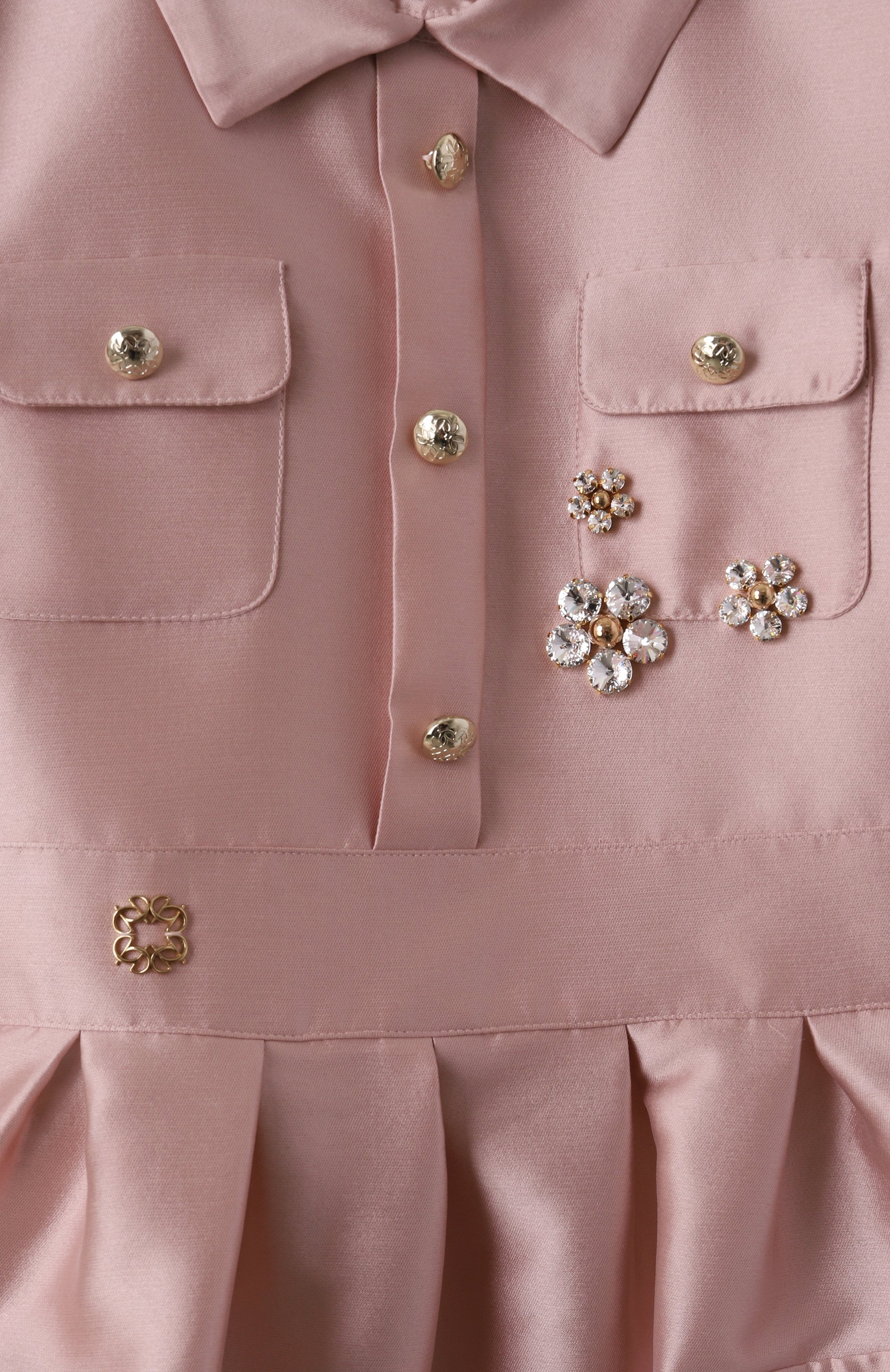 Атласное платье ELIE SAAB JUNIOR темно-розового цвета по цене 68400 руб., арт. EFAB054 TS0807, фото 3 Атласное платье ELIE SAAB JUNIOR, арт. EFAB054 TS0807, фото 3