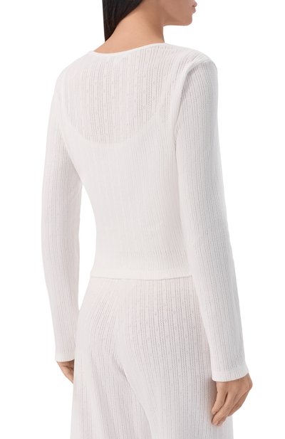Хлопковый кардиган SPORTY AND RICH, арт. CA04576326WH01, фото 4