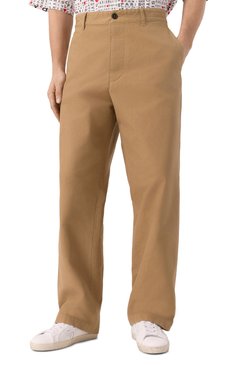 Мужские хлопковые брюки DSQUARED2 бежевого цвета, арт. S79KA0085/D35106 | Фото 3 (Длина (брюки, джинсы): Стандартные; Материал внешний: Хлопок; Стили: Кэжуэл; Случай: Повседневный)