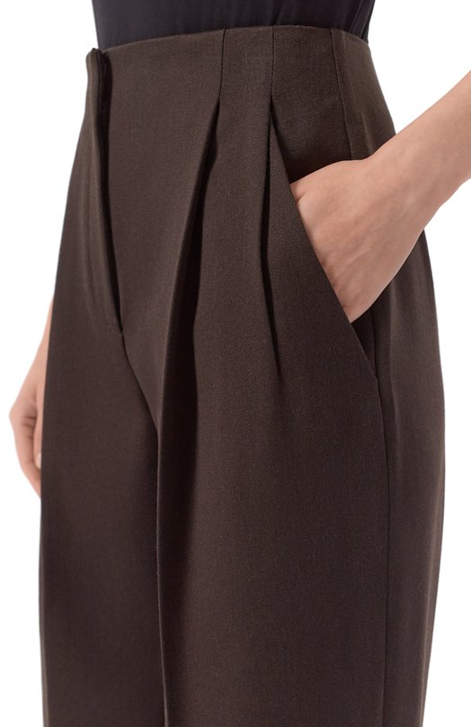 Шерстяные брюки Giorgio Armani GW001569/TE10936 Коричневый  GW001569/TE10936 Фото 5