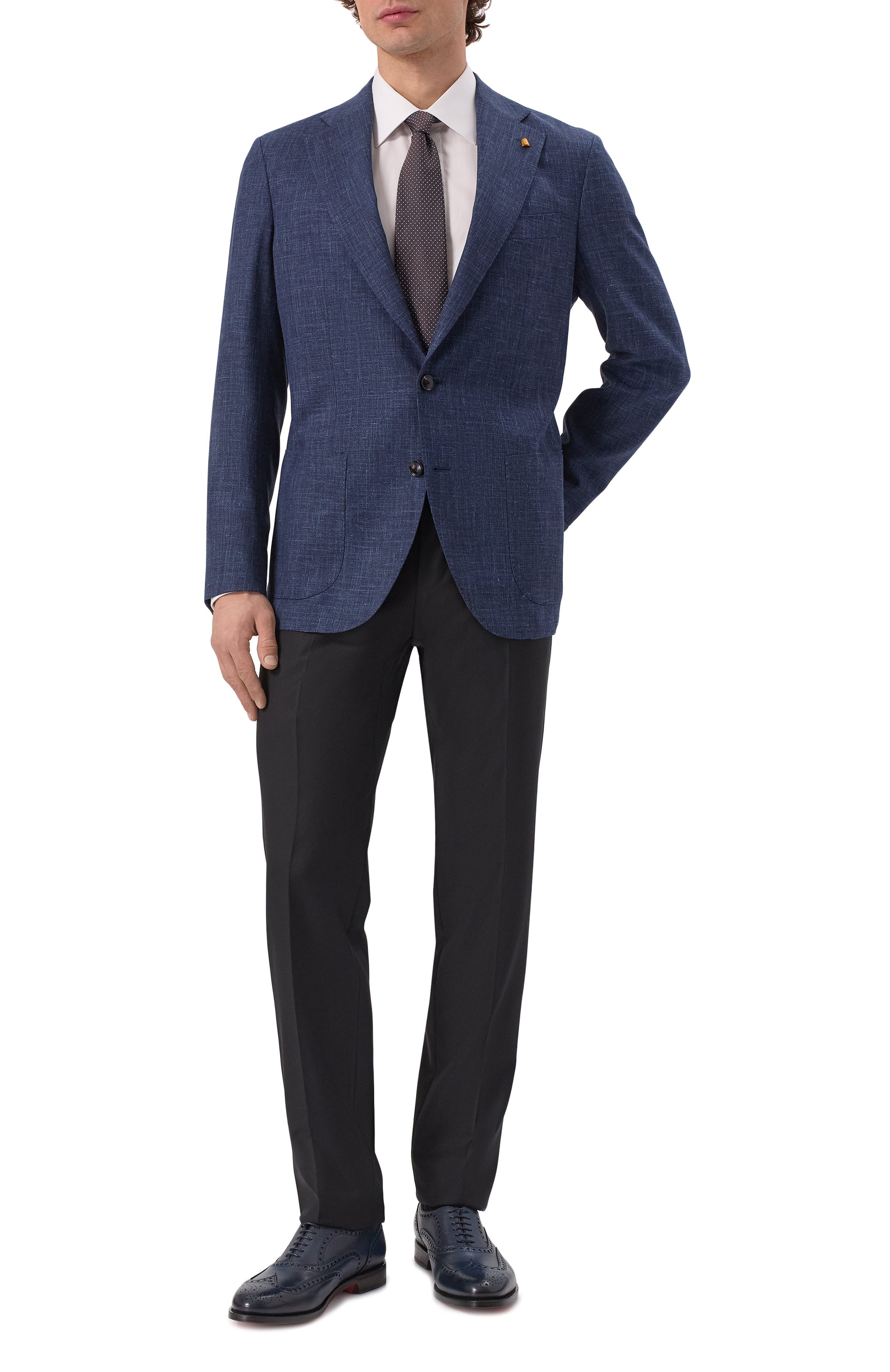 Кожаные оксфорды colin SANTONI темно-синего цвета по цене 94600 руб., арт. MCCG19047PD7SGFR, фото 2 Кожаные оксфорды colin SANTONI, арт. MCCG19047PD7SGFR, фото 2