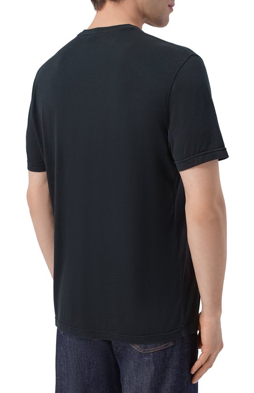 Футболка из шелка и хлопка Kiton UMK0874 Чёрный  UMK0874 Фото 4