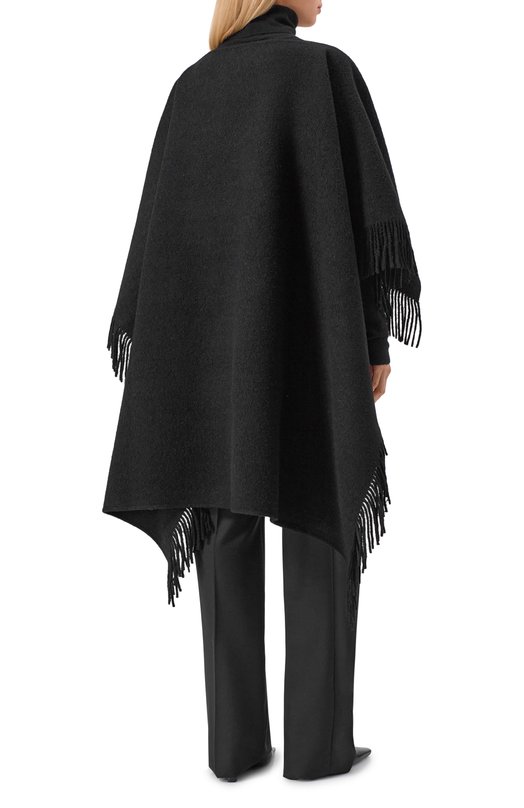 Шерстяное пончо TOTEME 254-WSC0132-FB0471 Чёрный  254-WSC0132-FB0471 Фото 4