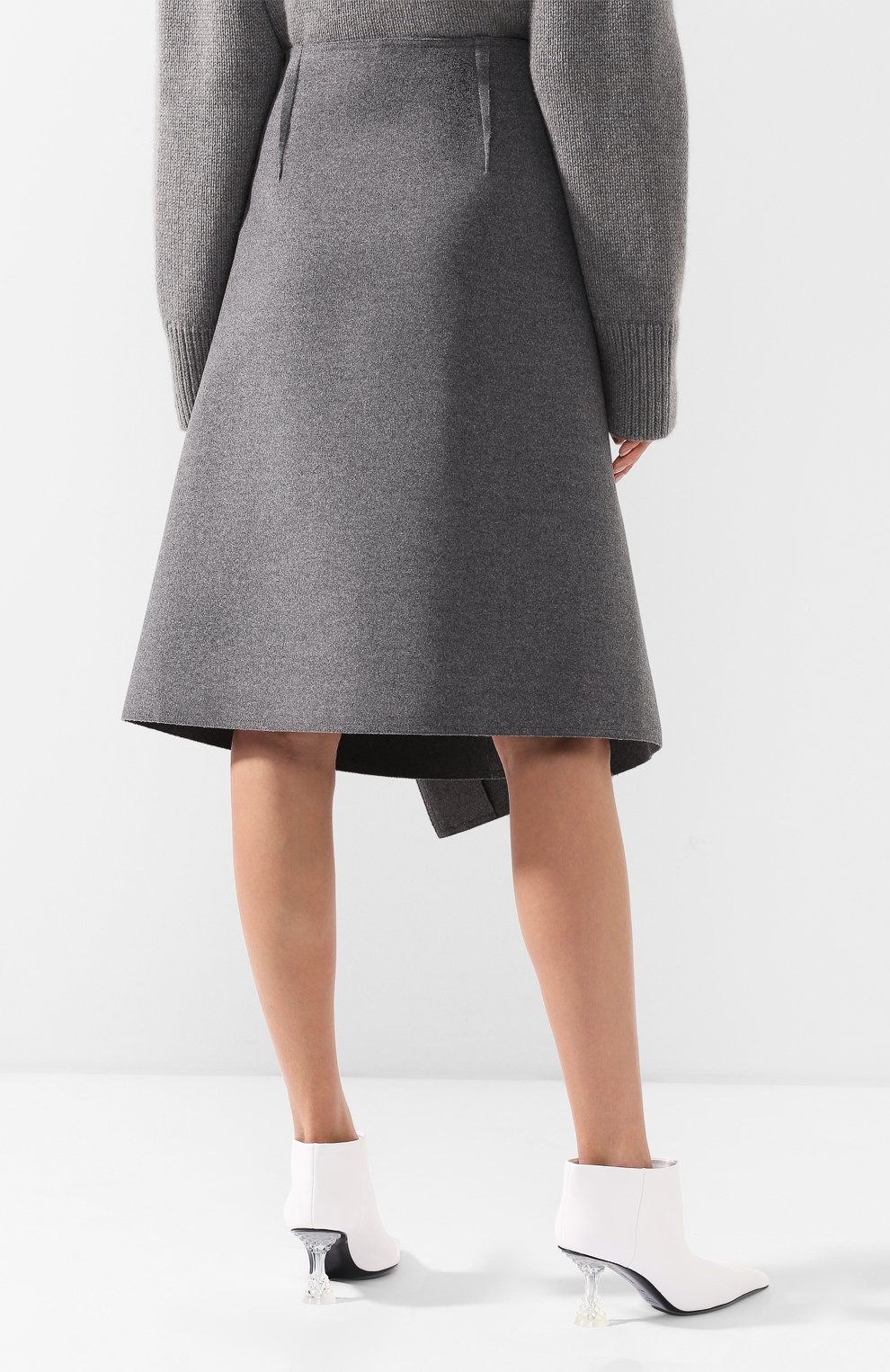 Шерстяная юбка CELINE серого цвета по цене 103000 руб., арт. 22P96360A, фото 4 Шерстяная юбка CELINE, арт. 22P96360A, фото 4