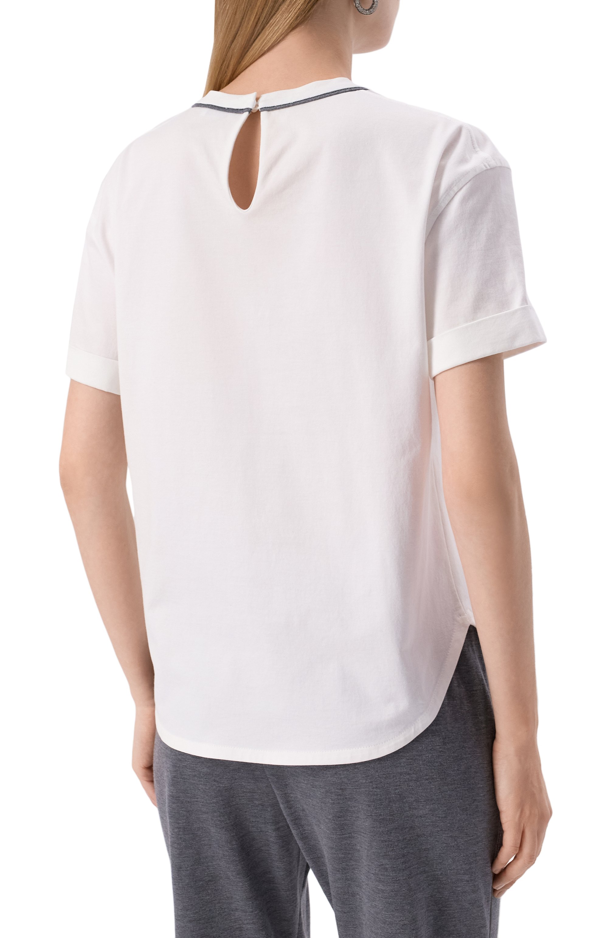 Хлопковый топ BRUNELLO CUCINELLI, арт. M0T81FP330, фото 4