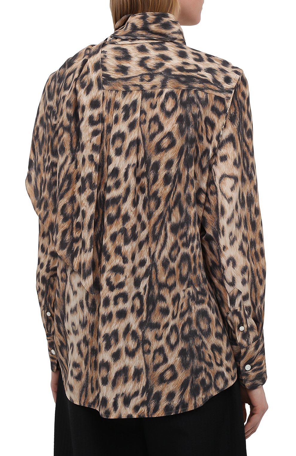 Блузка из вискозы VICTORIA BECKHAM леопардового цвета по цене 89950 руб., арт. 1221WSH002526A, фото 4 Блузка из вискозы VICTORIA BECKHAM, арт. 1221WSH002526A, фото 4
