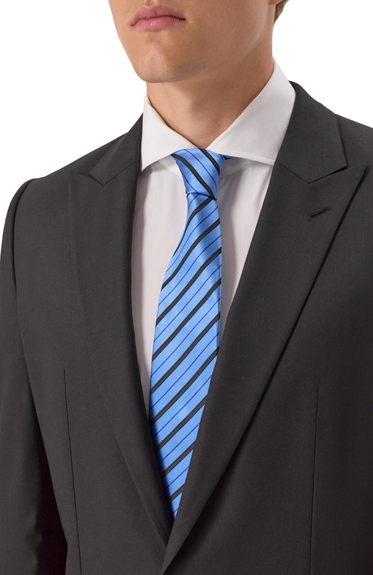 Шелковый галстук Kiton UCRVKPC06L4601 Голубой  UCRVKPC06L4601 Фото 2