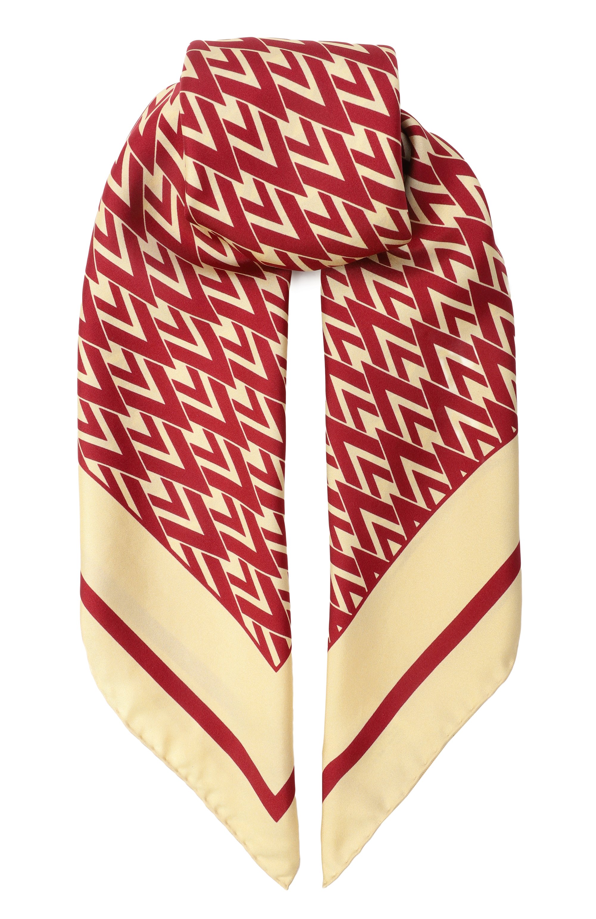 Шелковый платок VALENTINO бордового цвета по цене 55450 руб., арт. 7W2EI114/SHT, фото 1 Шелковый платок VALENTINO, арт. 7W2EI114/SHT, фото 1