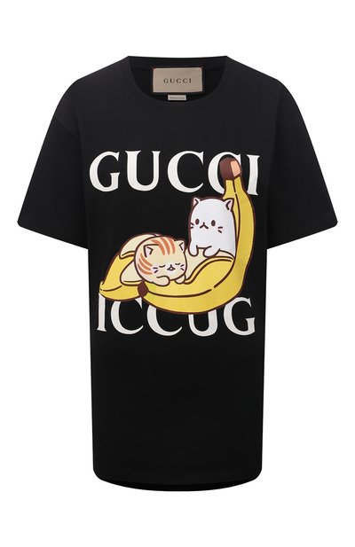 Женская хлопковая футболка GUCCI, арт. 615044/XJDGQ