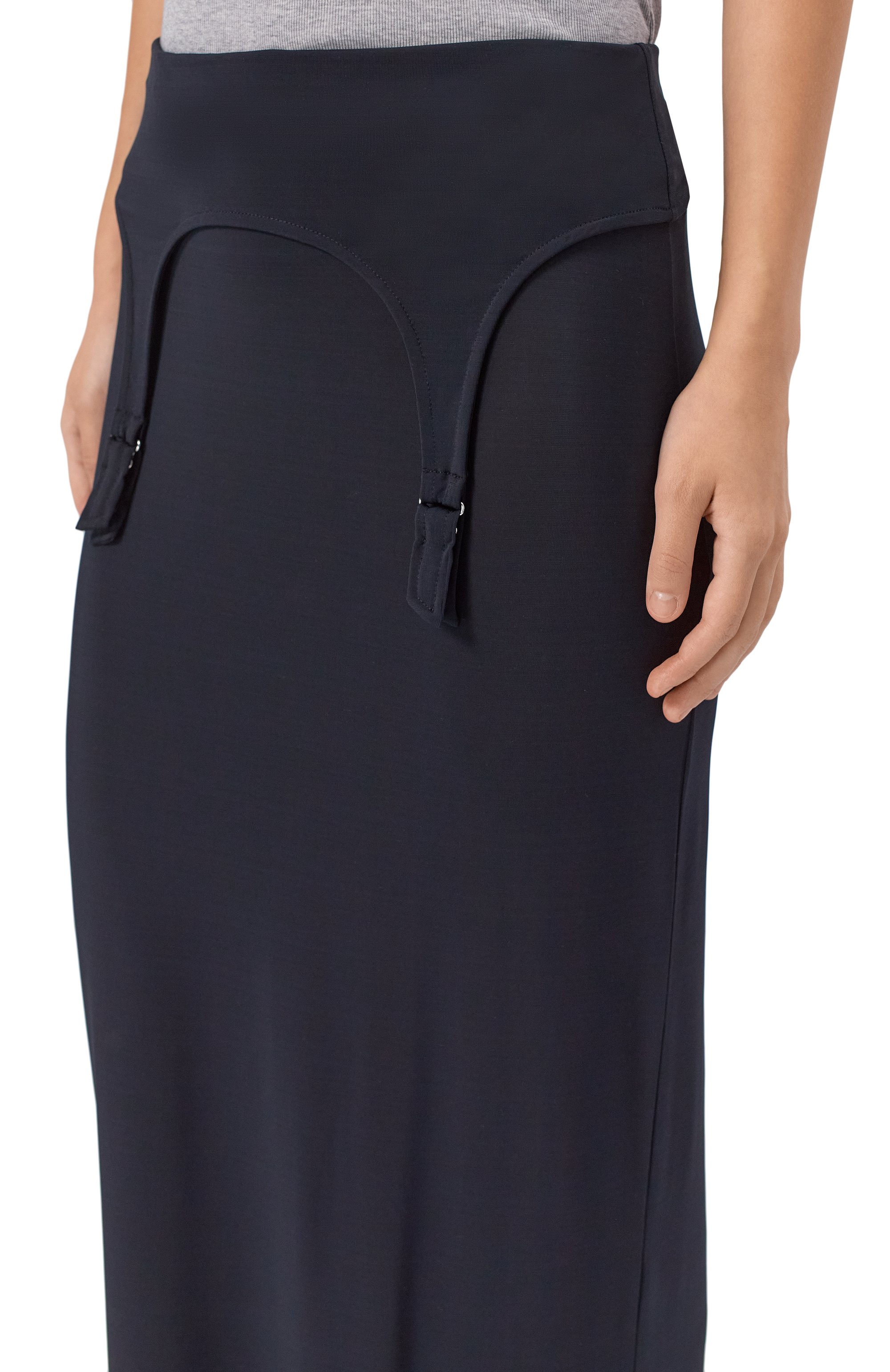 Юбка из вискозы JEAN PAUL GAULTIER темно-синего цвета по цене 82700 руб., арт. 25/04-W-SK022/J025, фото 5 Юбка из вискозы JEAN PAUL GAULTIER, арт. 25/04-W-SK022/J025, фото 5