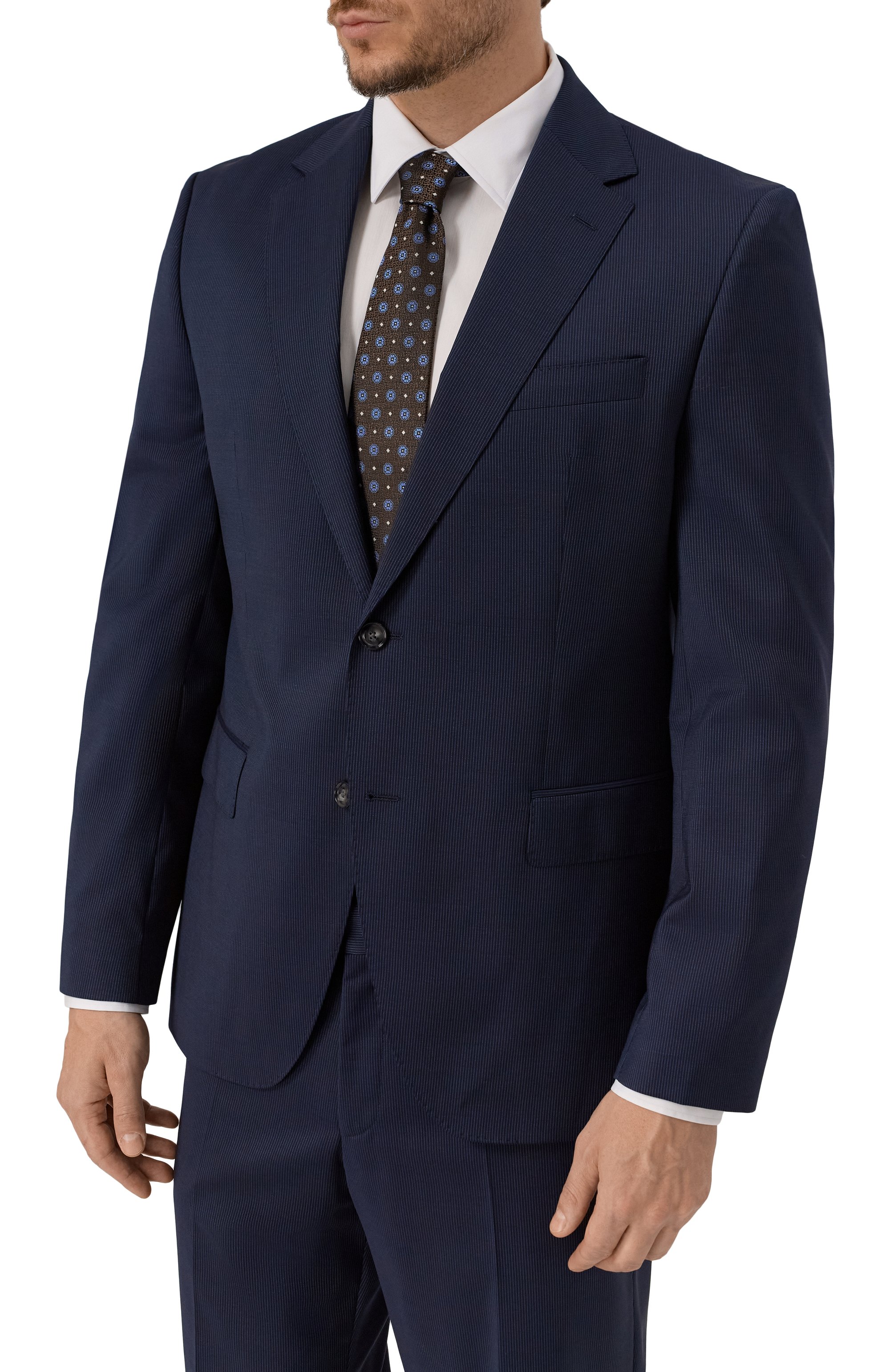 Шерстяной костюм BOSS темно-синего цвета по цене 89950 руб., арт. 50546070, фото 3 Шерстяной костюм BOSS, арт. 50546070, фото 3