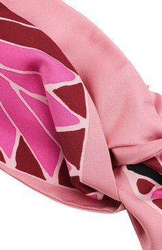 Женская шелковая повязка  VALENTINO розового цвета, арт. TW2HI008/YRN | Фото 3 (Материал: Текстиль, Шелк; Материал сплава: Проставлено; Нос: Не проставлено)
