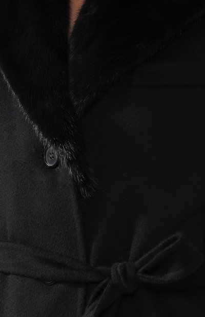 Шерстяное пальто с меховым воротником PRADA, арт. P672HP-FZA-F0806, фото 5