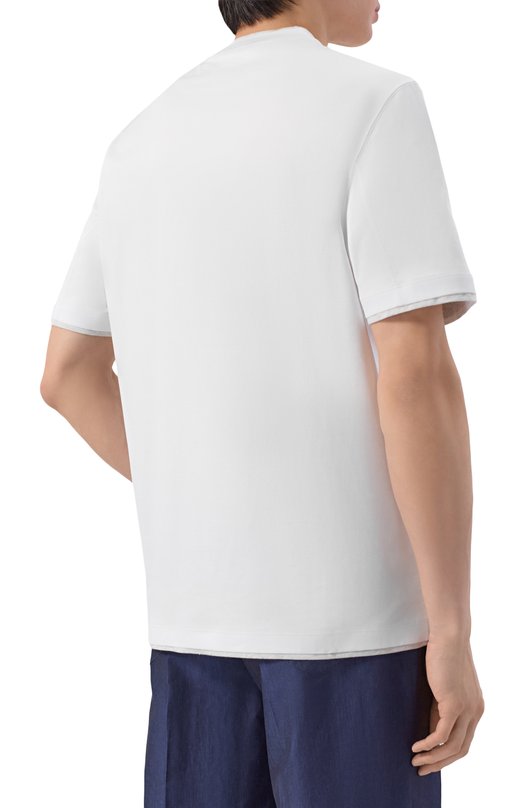 Хлопковая футболка Brunello Cucinelli M0B137427 Белый  M0B137427 Фото 4