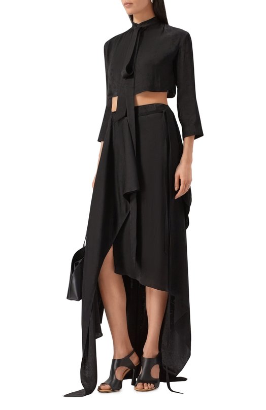 Блузка из вискозы и шелка Ann Demeulemeester B0012783/FA611 Чёрный  B0012783/FA611 Фото 2
