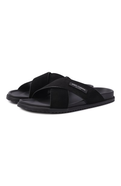 Мужские замшевые шлепанцы dg casual DOLCE & GABBANA, арт. A80534/A9R00