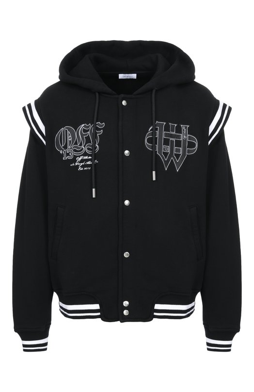 Хлопковая толстовка Off-White 0MEK003F25FLE001 Чёрный 0MEK003F25FLE001