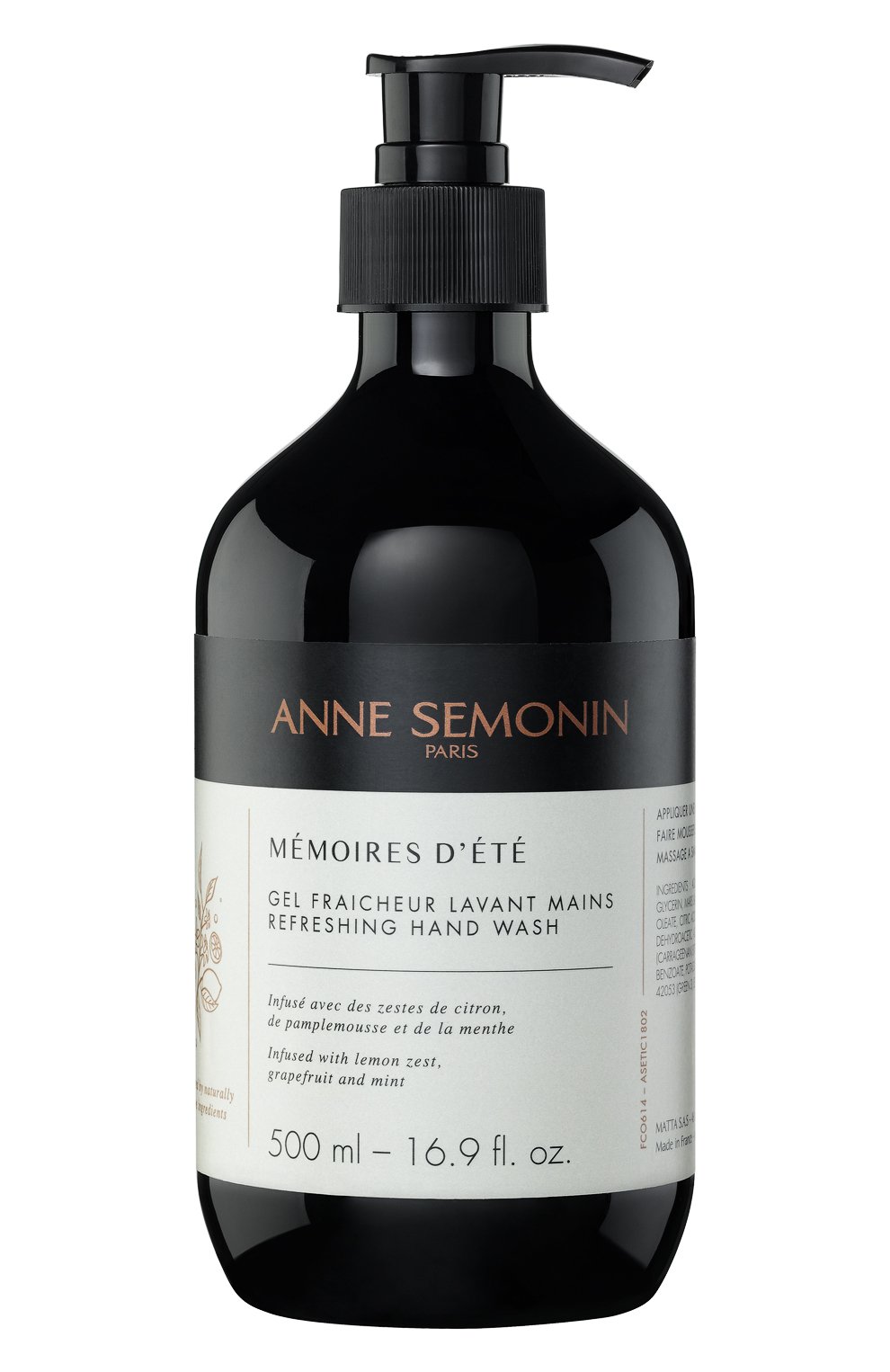 Освежающее мыло для рук (500ml) ANNE SEMONIN бесцветного цвета по цене 7620 руб., арт. 3700084610474, фото 1 Освежающее мыло для рук (500ml) ANNE SEMONIN, арт. 3700084610474, фото 1