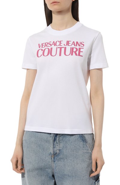Хлопковая футболка VERSACE JEANS COUTURE, арт. 74HAHT03/CJ000, фото 3
