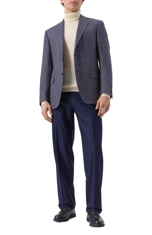 Пиджак из шерсти и шелка Corneliani 25X008-2516217 Синий  25X008-2516217 Фото 2