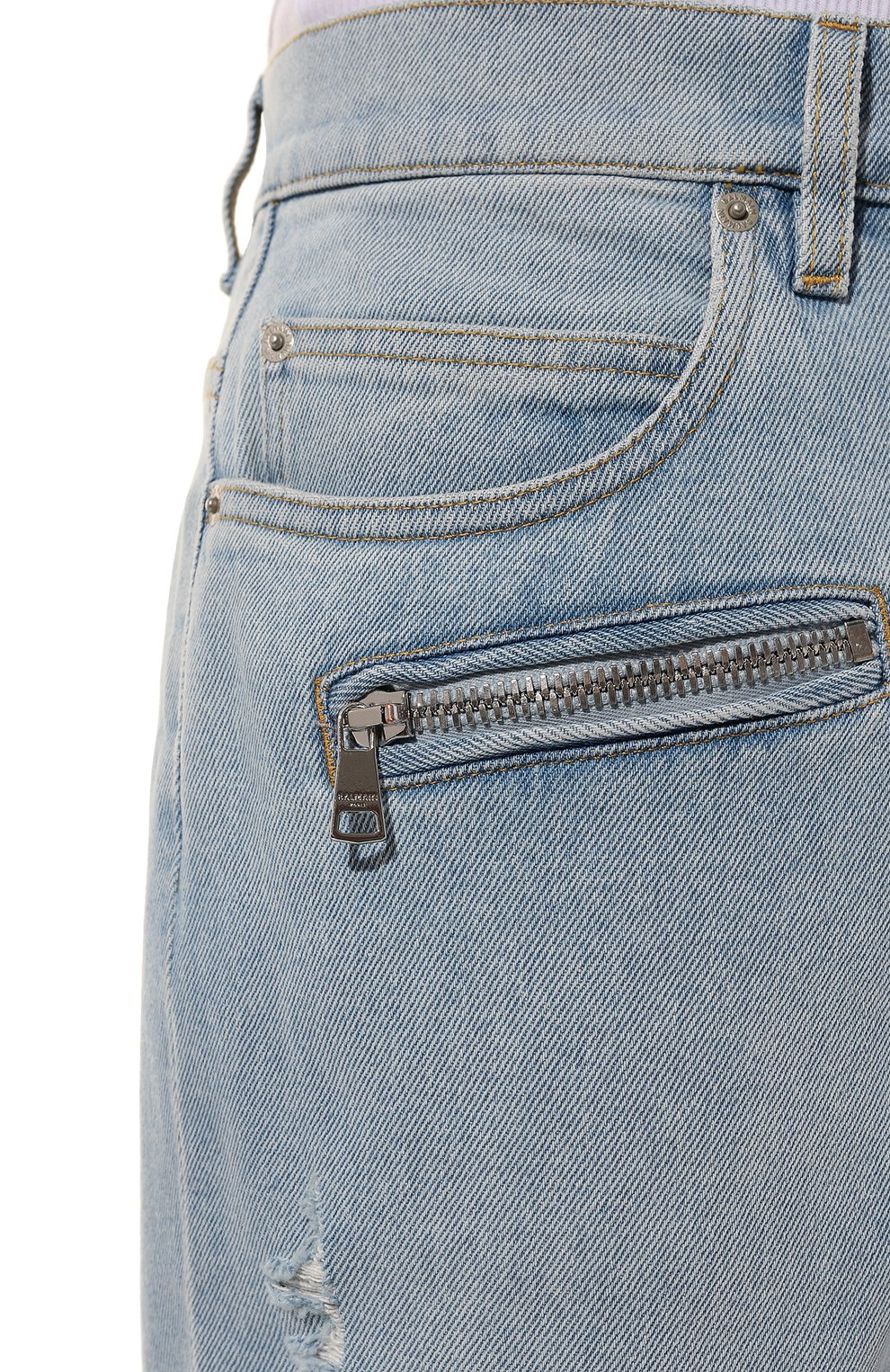 Джинсы BALMAIN голубого цвета по цене 110000 руб., арт. DH1MG009/DE59, фото 5 Джинсы BALMAIN, арт. DH1MG009/DE59, фото 5