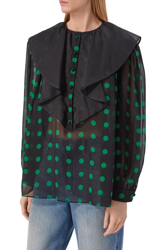 Шелковая блузка Valentino 8B3AEBL5/A07 Чёрный  8B3AEBL5/A07 Фото 3