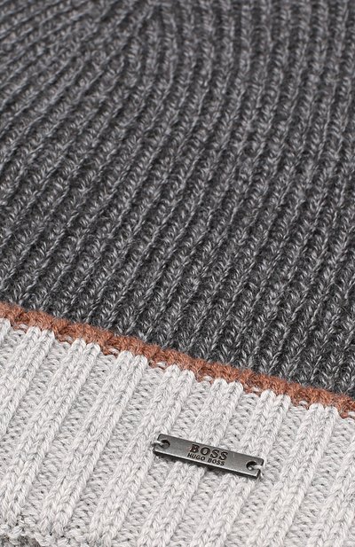 Шерс тяная вязаная шапка с контрастным отворотом BOSS, арт. 50373850, фото 3