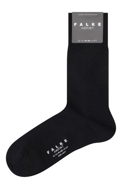 Носки airport из шерсти и хлопка FALKE темно-синего цвета по цене 2940 руб., арт. 14435, фото 1 Носки airport из шерсти и хлопка FALKE, арт. 14435, фото 1