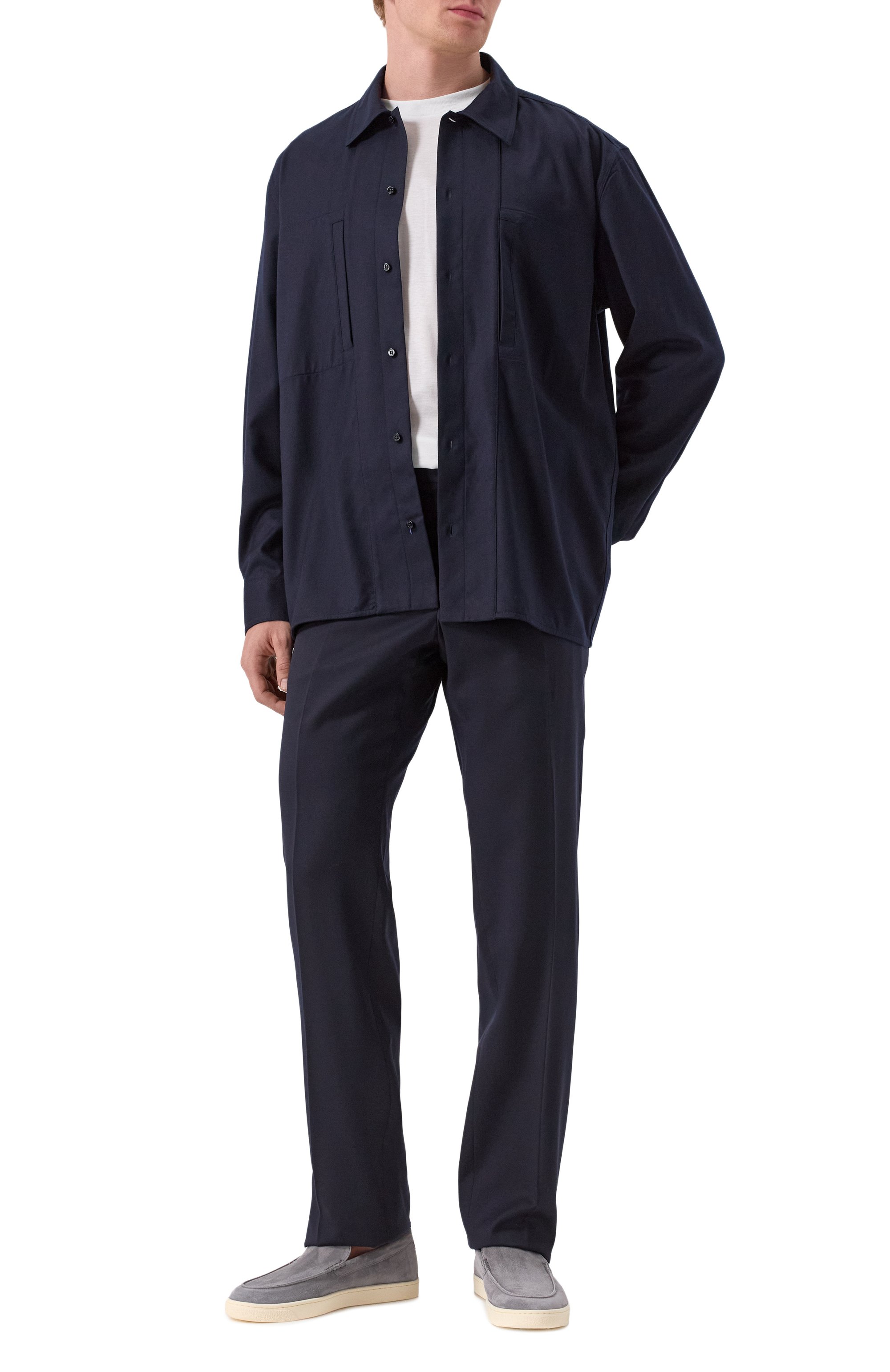 Рубашка из шерсти и шелка ZILLI темно-синего цвета по цене 138500 руб., арт. SP0B01M024091001U, фото 2 Рубашка из шерсти и шелка ZILLI, арт. SP0B01M024091001U, фото 2