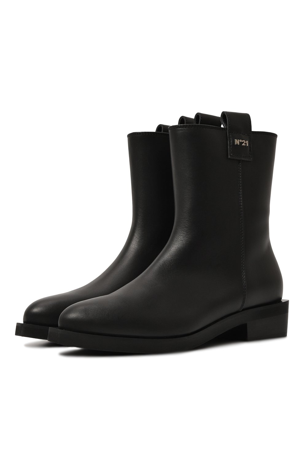 Кожаные ботинки N21 черного цвета по цене 36900 руб., арт. 75297/36-41, фото 1 Кожаные ботинки N21, арт. 75297/36-41, фото 1