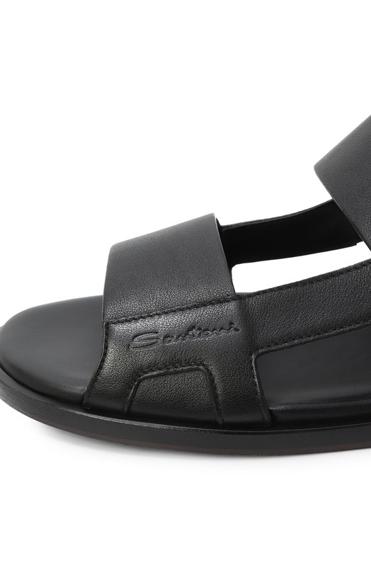 Кожаные сандалии Erik Santoni MCEG19079HC6MG0R Чёрный  MCEG19079HC6MG0R Фото 7