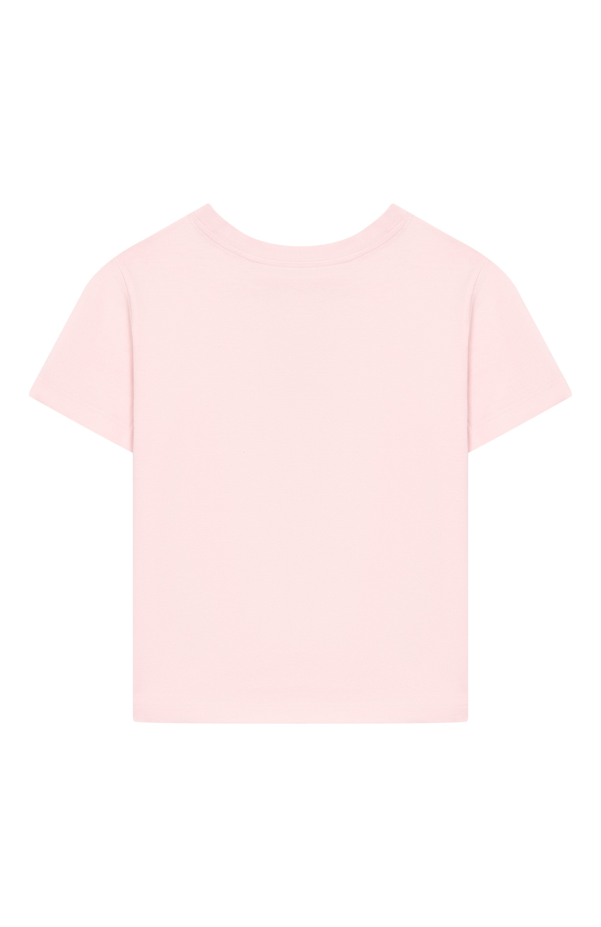 Хлопковая футболка DOLCE & GABBANA светло-розового цвета по цене 32050 руб., арт. L5JTQU/G7P0K_001, фото 2 Хлопковая футболка DOLCE & GABBANA, арт. L5JTQU/G7P0K_001, фото 2