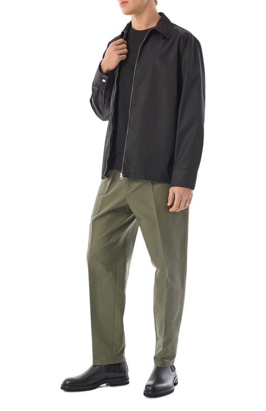 Хлопковые брюки Jil Sander J23KA0005/J45225 Хаки  J23KA0005/J45225 Фото 2