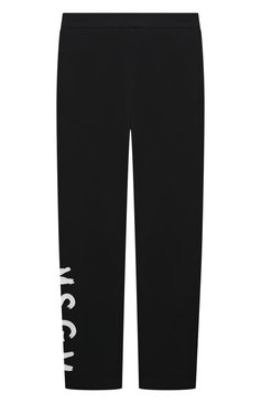 Детские хлопковый брюки MSGM KIDS черного цвета, арт. S4MSJGLG029 | Фото 2 (Материал внешний: Хлопок; Нос: Не проставлено; Материал сплава: Проставлено; Случай: Повседневный)