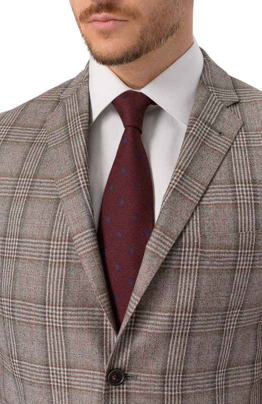 Галстук из шерсти и шелка Zilli CRAV2BM0330VP0I01 Бордовый  CRAV2BM0330VP0I01 Фото 2