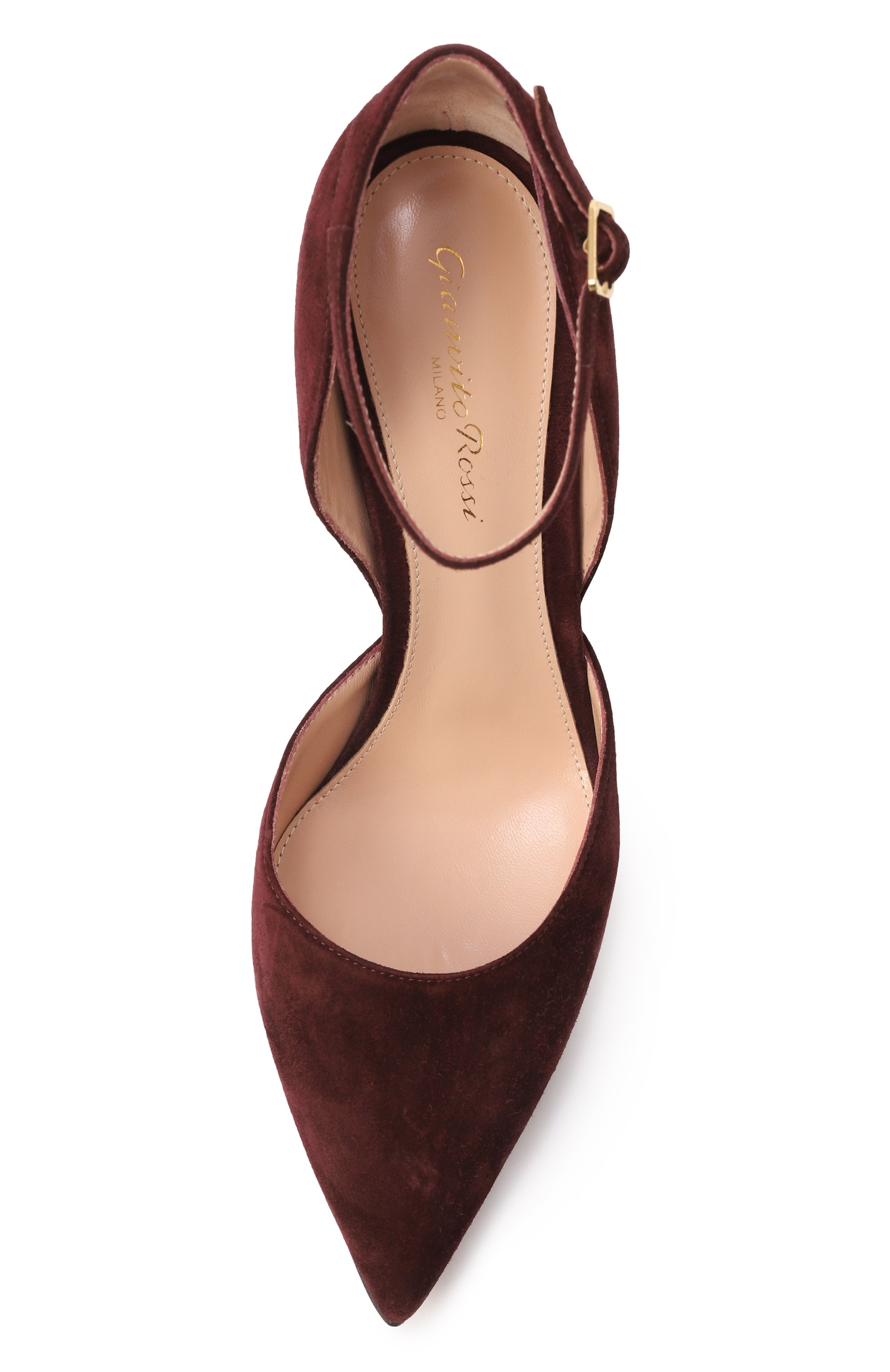 Замшевые туфли hayette 85 GIANVITO ROSSI темно-бордового цвета по цене 99500 руб., арт. G40364.85RIC.CAMB0UR, фото 6 Замшевые туфли hayette 85 GIANVITO ROSSI, арт. G40364.85RIC.CAMB0UR, фото 6