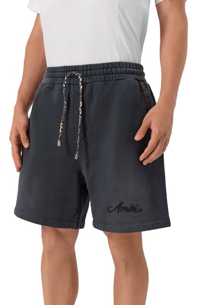 Хлопковые шорты AMIRI темно-серого цвета по цене 88800 руб., арт. AMJYSH1044, фото 3 Хлопковые шорты AMIRI, арт. AMJYSH1044, фото 3